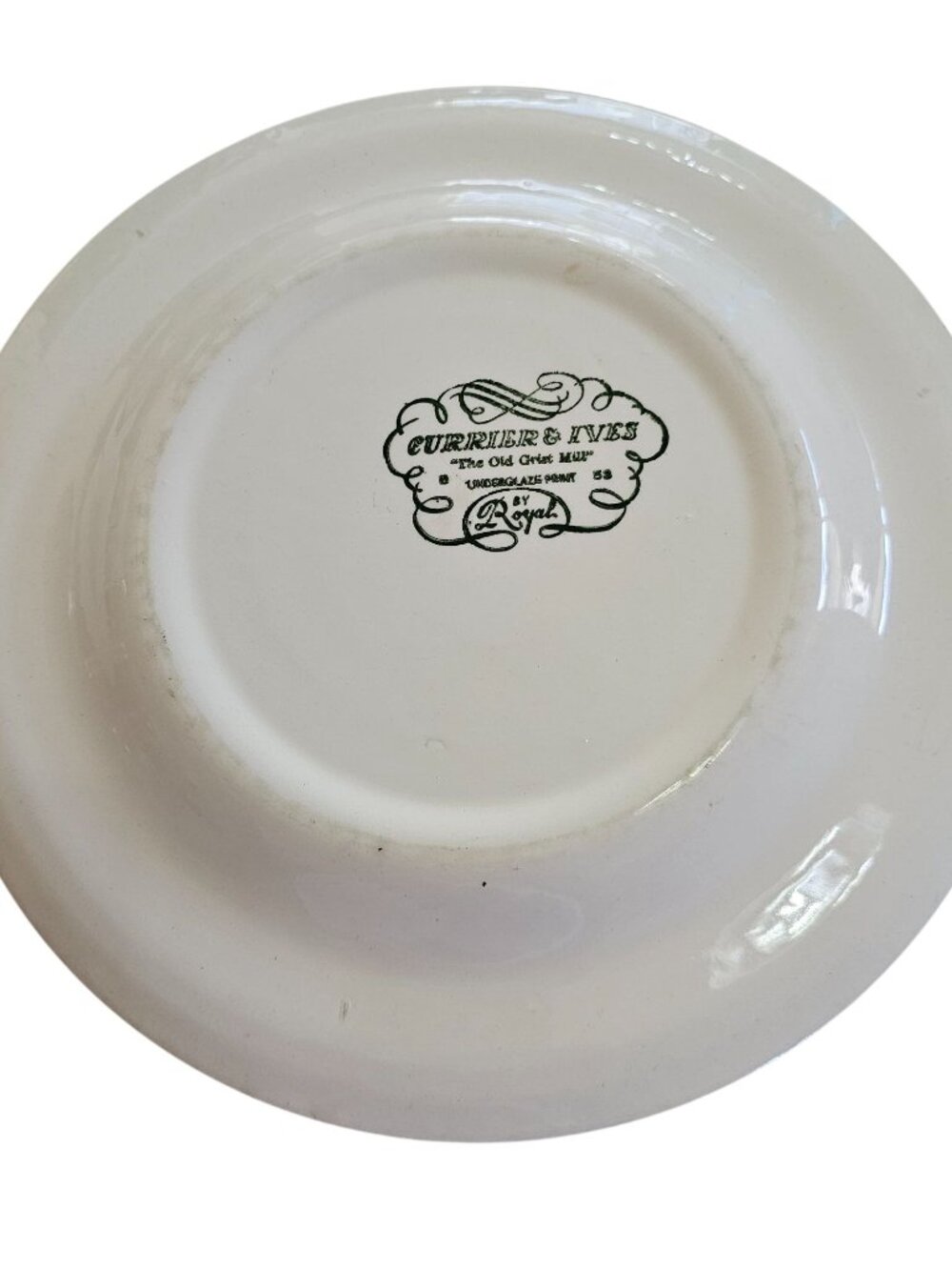 2 Royal Old Grist Mill Blue Dinner Plate 10" countryside Currier Ives Ironstone - Picture 6 of 9